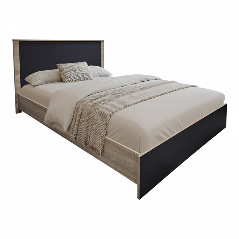 Κρεβάτι Athos pakoworld σε sonoma-ανθρακί απόχρωση 140x200εκ - Hippiehome.gr