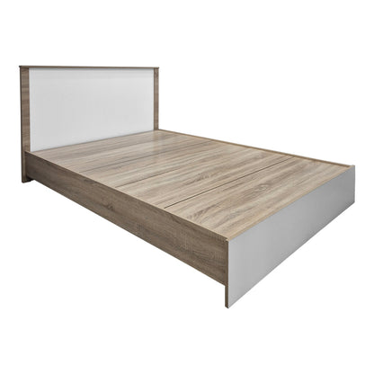 Κρεβάτι Athos pakoworld σε sonoma-λευκή απόχρωση 140x200εκ - Hippiehome.gr