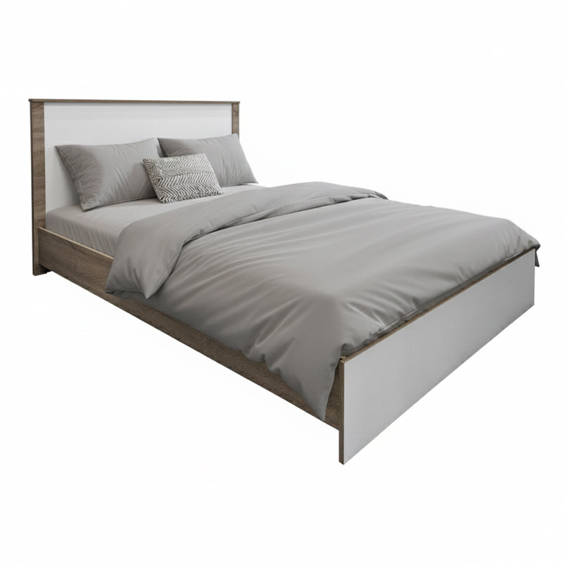 Κρεβάτι Athos pakoworld σε sonoma-λευκή απόχρωση 140x200εκ - Hippiehome.gr