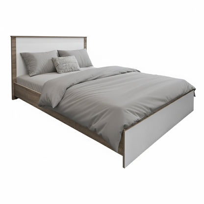 Κρεβάτι Athos pakoworld σε sonoma-λευκή απόχρωση 140x200εκ - Hippiehome.gr