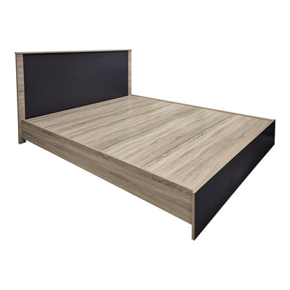 Κρεβάτι Athos pakoworld σε sonoma-ανθρακί απόχρωση 160x200εκ - Hippiehome.gr
