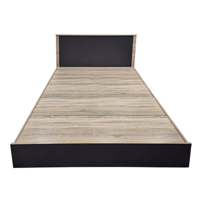 Κρεβάτι Athos pakoworld σε sonoma-ανθρακί απόχρωση 160x200εκ - Hippiehome.gr