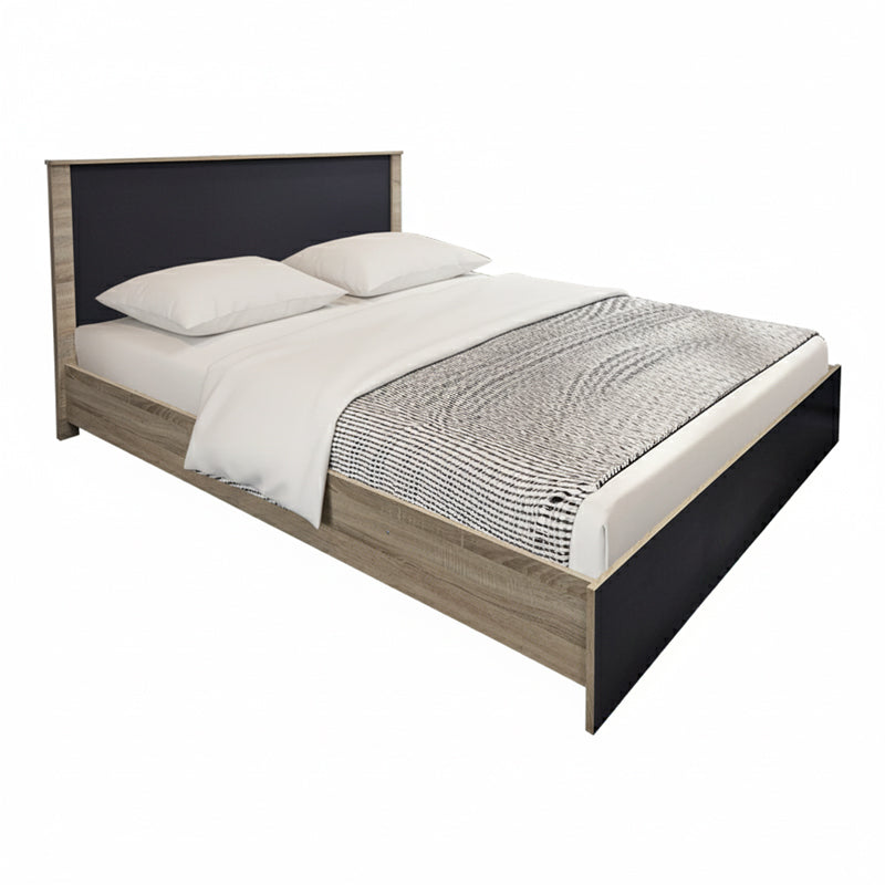 Κρεβάτι Athos pakoworld σε sonoma-ανθρακί απόχρωση 160x200εκ - Hippiehome.gr