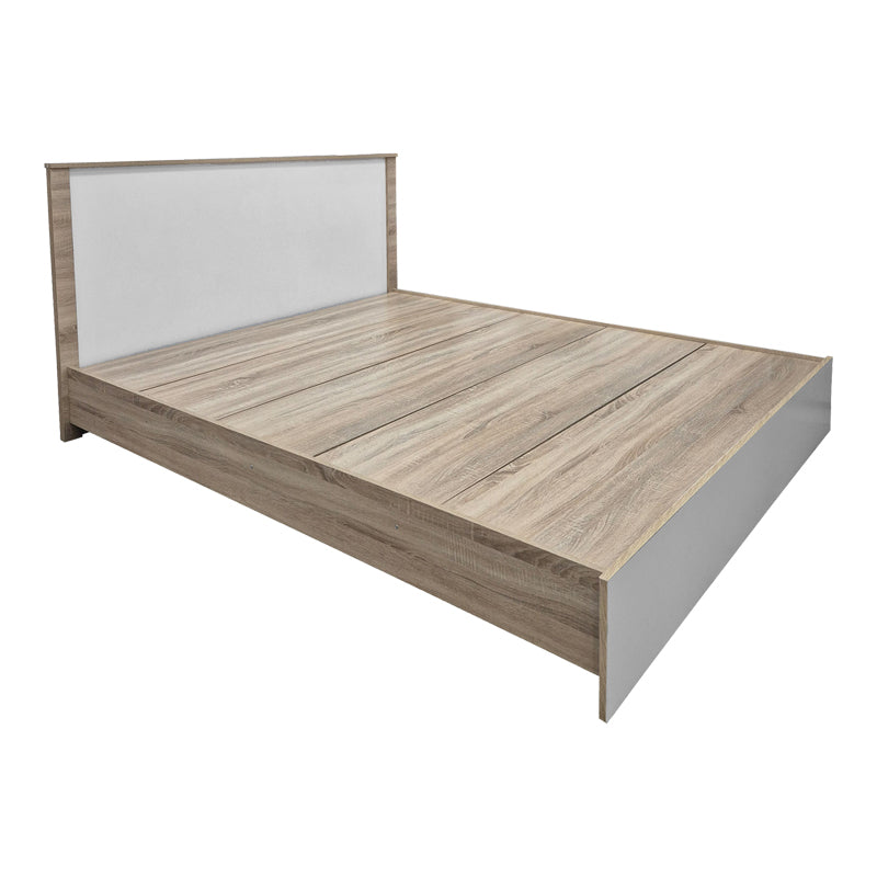 Κρεβάτι Athos pakoworld σε sonoma-λευκό απόχρωση 160x200εκ - Hippiehome.gr