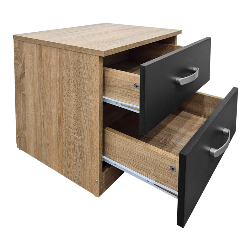 Κομοδίνο Athos pakoworld σε sonoma-ανθρακί απόχρωση 48x40x41.5εκ - Hippiehome.gr