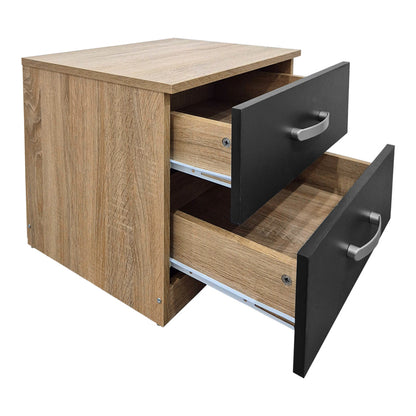 Κομοδίνο Athos pakoworld σε sonoma-ανθρακί απόχρωση 48x40x41.5εκ - Hippiehome.gr