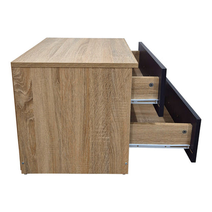 Κομοδίνο Athos pakoworld σε sonoma-ανθρακί απόχρωση 48x40x41.5εκ - Hippiehome.gr