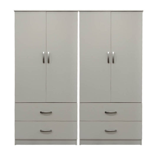 Ντουλάπα τετράφυλλη με συρτάρια Lego pakoworld λευκή 160x42x180εκ - Hippiehome.gr