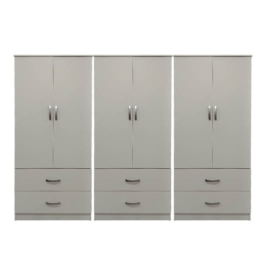 Ντουλάπα εξάφυλλη με συρτάρια Lego pakoworld λευκή 240x42x180εκ - Hippiehome.gr