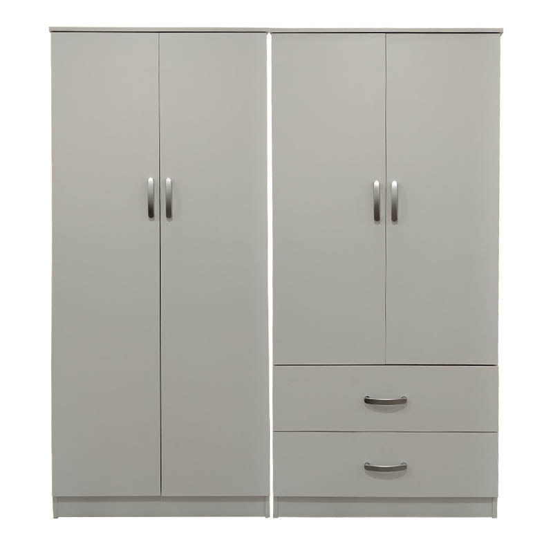 Ντουλάπα τετράφυλλη Athos pakoworld λευκή 160x42x180εκ - Hippiehome.gr