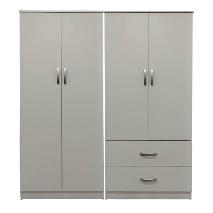 Ντουλάπα τετράφυλλη Athos pakoworld λευκή 160x42x180εκ - Hippiehome.gr