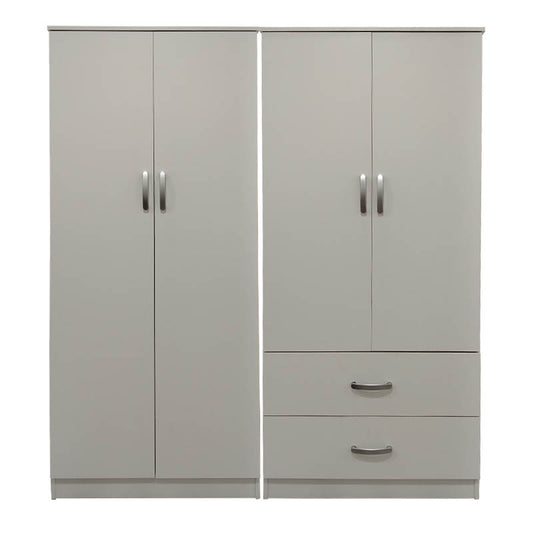 Ντουλάπα τετράφυλλη Lego pakoworld λευκή 160x42x180εκ - Hippiehome.gr