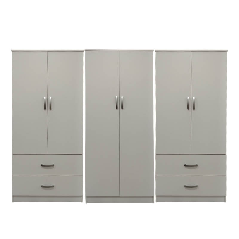 Ντουλάπα εξάφυλλη Athos pakoworld λευκή 240x42x180εκ - Hippiehome.gr