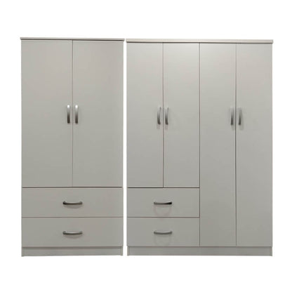 Ντουλάπα εξάφυλλη Athos pakoworld λευκή 200,5x42x180εκ - Hippiehome.gr