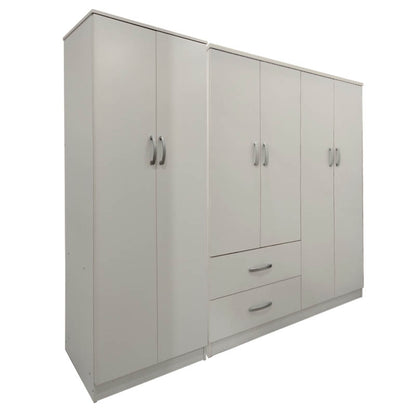 Ντουλάπα εξάφυλλη Athos Ι pakoworld λευκή 200,5x42x180εκ - Hippiehome.gr