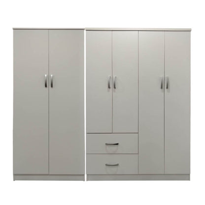 Ντουλάπα εξάφυλλη Athos Ι pakoworld λευκή 200,5x42x180εκ - Hippiehome.gr