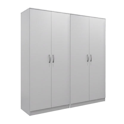 Ντουλάπα τετράφυλλη Lego Ι pakoworld λευκή 160x42x180εκ - Hippiehome.gr