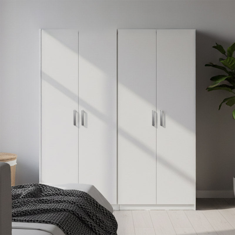 Ντουλάπα τετράφυλλη Lego Ι pakoworld λευκή 160x42x180εκ - Hippiehome.gr