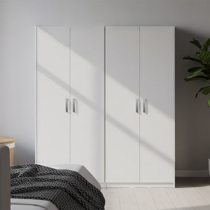 Ντουλάπα τετράφυλλη Lego Ι pakoworld λευκή 160x42x180εκ - Hippiehome.gr