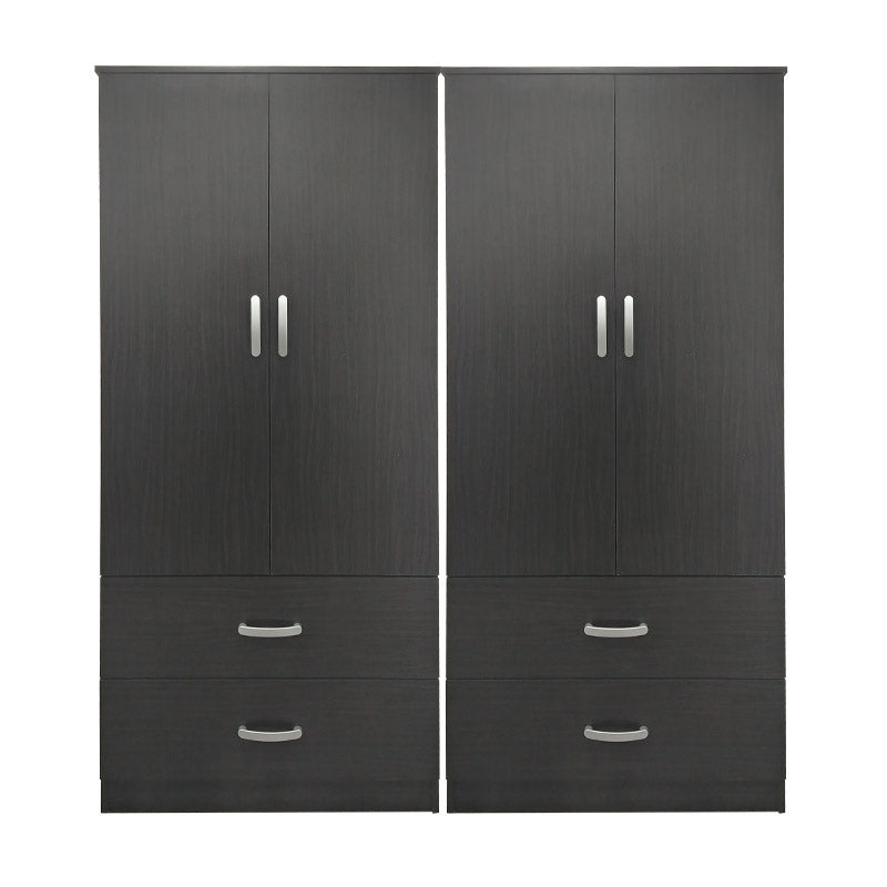 Ντουλάπα τετράφυλλη με συρτάρια Lego pakoworld wenge 160x42x180εκ - Hippiehome.gr