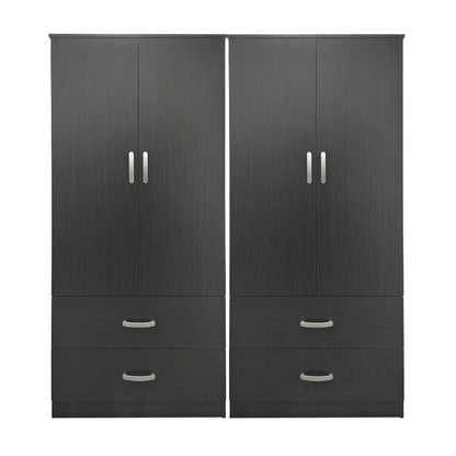 Ντουλάπα τετράφυλλη με συρτάρια Lego pakoworld wenge 160x42x180εκ - Hippiehome.gr