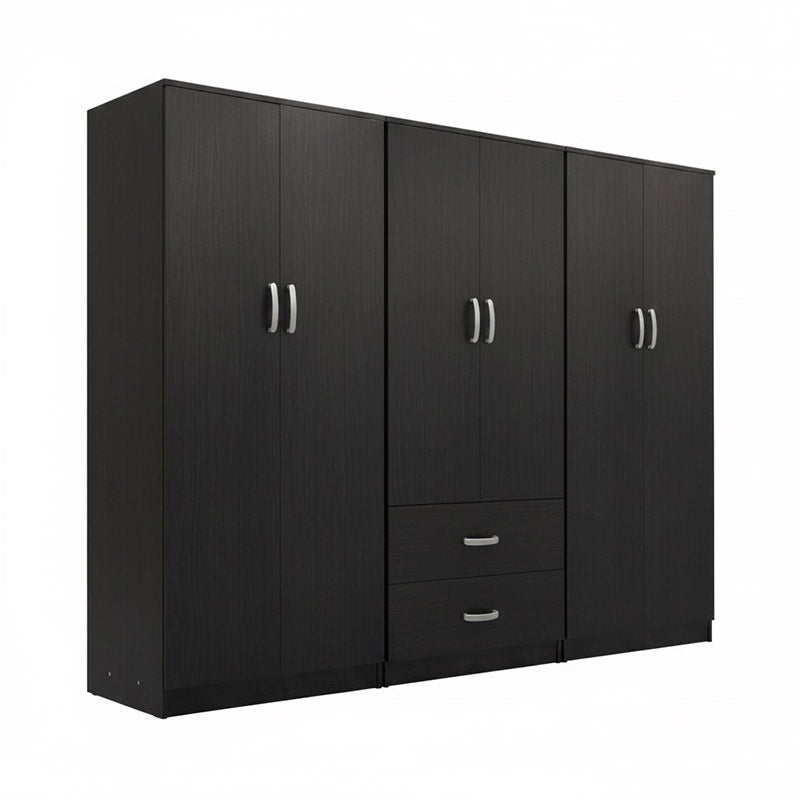 Ντουλάπα εξάφυλλη Lego Ι pakoworld wenge 240x42x180εκ - Hippiehome.gr