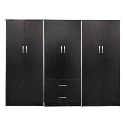 Ντουλάπα εξάφυλλη Lego Ι pakoworld wenge 240x42x180εκ - Hippiehome.gr