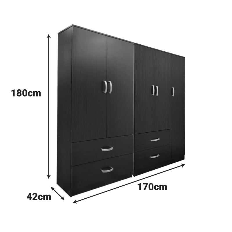 Ντουλάπα πεντάφυλλη Athos pakoworld wenge 170x42x180εκ - Hippiehome.gr