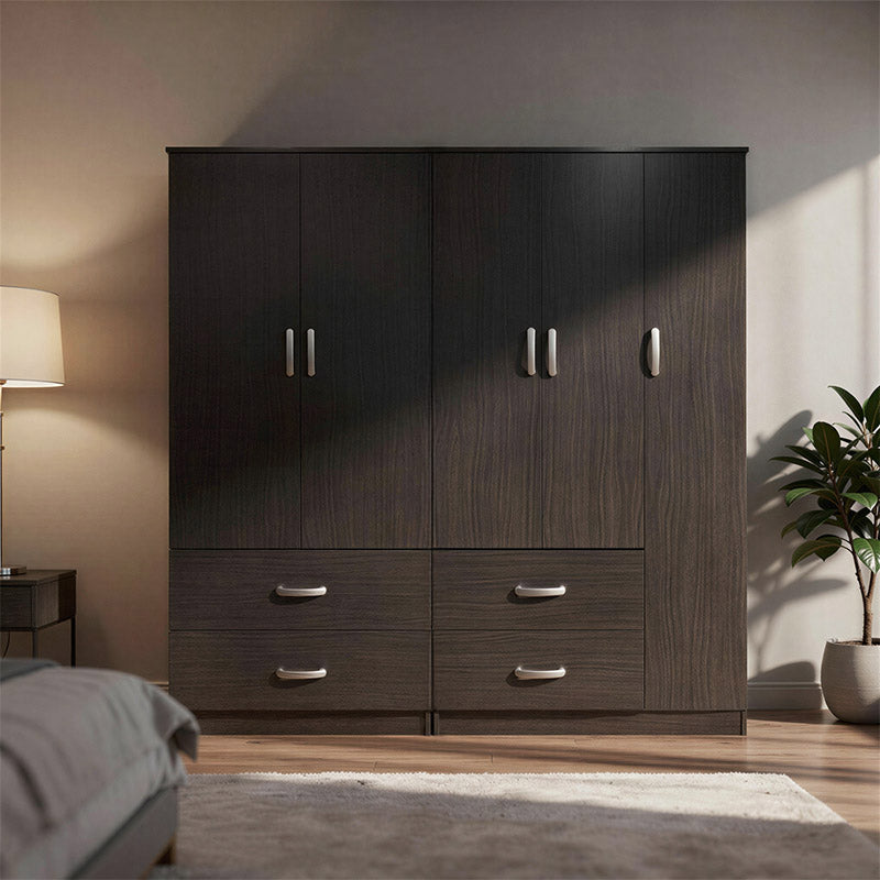 Ντουλάπα πεντάφυλλη Athos pakoworld wenge 170x42x180εκ - Hippiehome.gr