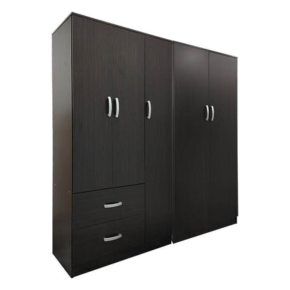 Ντουλάπα πεντάφυλλη Athos Ι pakoworld wenge 170x42x180εκ - Hippiehome.gr