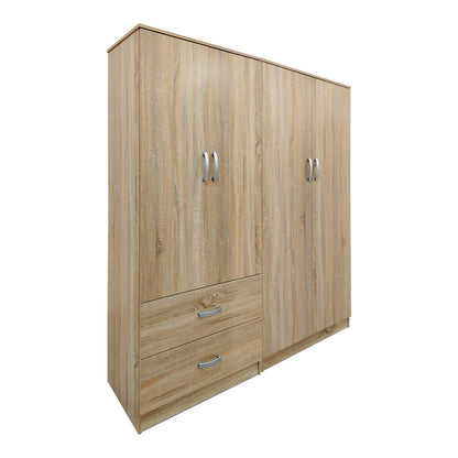Ντουλάπα τετράφυλλη Athos pakoworld sonoma 160x42x180εκ - Hippiehome.gr