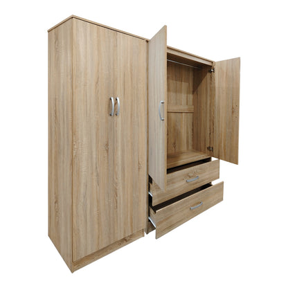 Ντουλάπα τετράφυλλη Athos pakoworld sonoma 160x42x180εκ - Hippiehome.gr