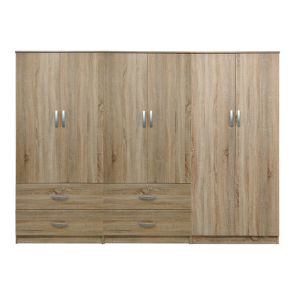 Ντουλάπα εξάφυλλη Athos pakoworld sonoma 240x42x180εκ - Hippiehome.gr