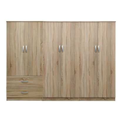 Ντουλάπα εξάφυλλη Athos I pakoworld sonoma 240x42x180εκ - Hippiehome.gr