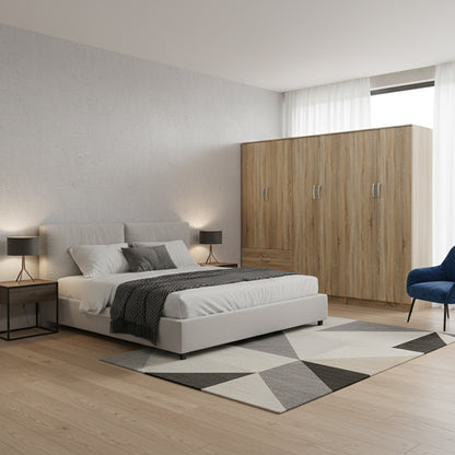 Ντουλάπα εξάφυλλη Athos I pakoworld sonoma 240x42x180εκ - Hippiehome.gr