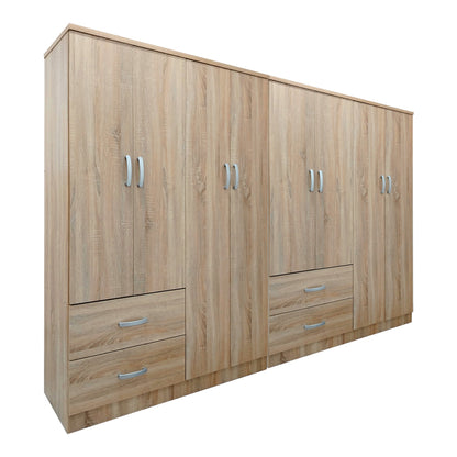Ντουλάπα οχτάφυλλη Athos pakoworld sonoma 241x42x181εκ - Hippiehome.gr