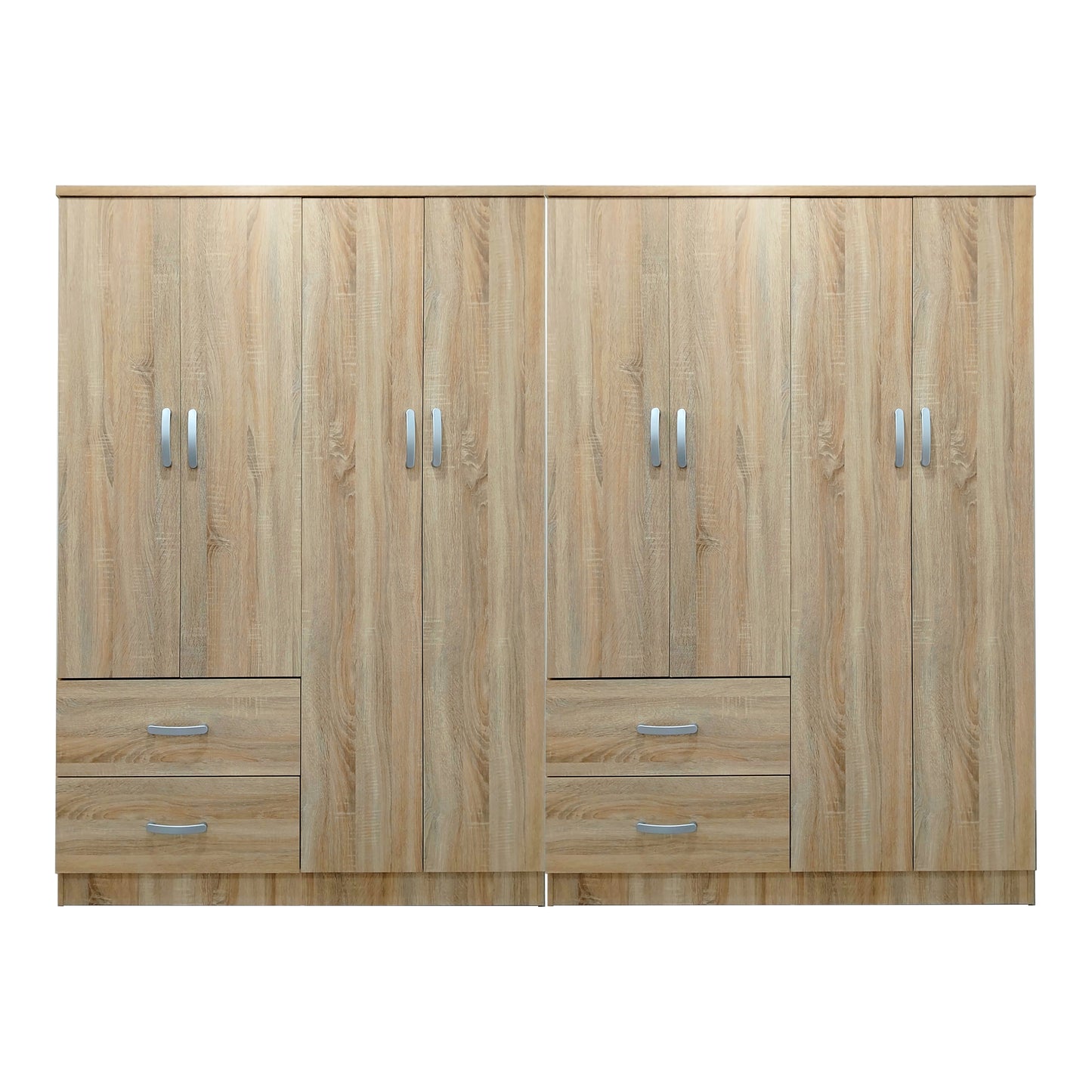 Ντουλάπα οχτάφυλλη Athos pakoworld sonoma 241x42x181εκ - Hippiehome.gr