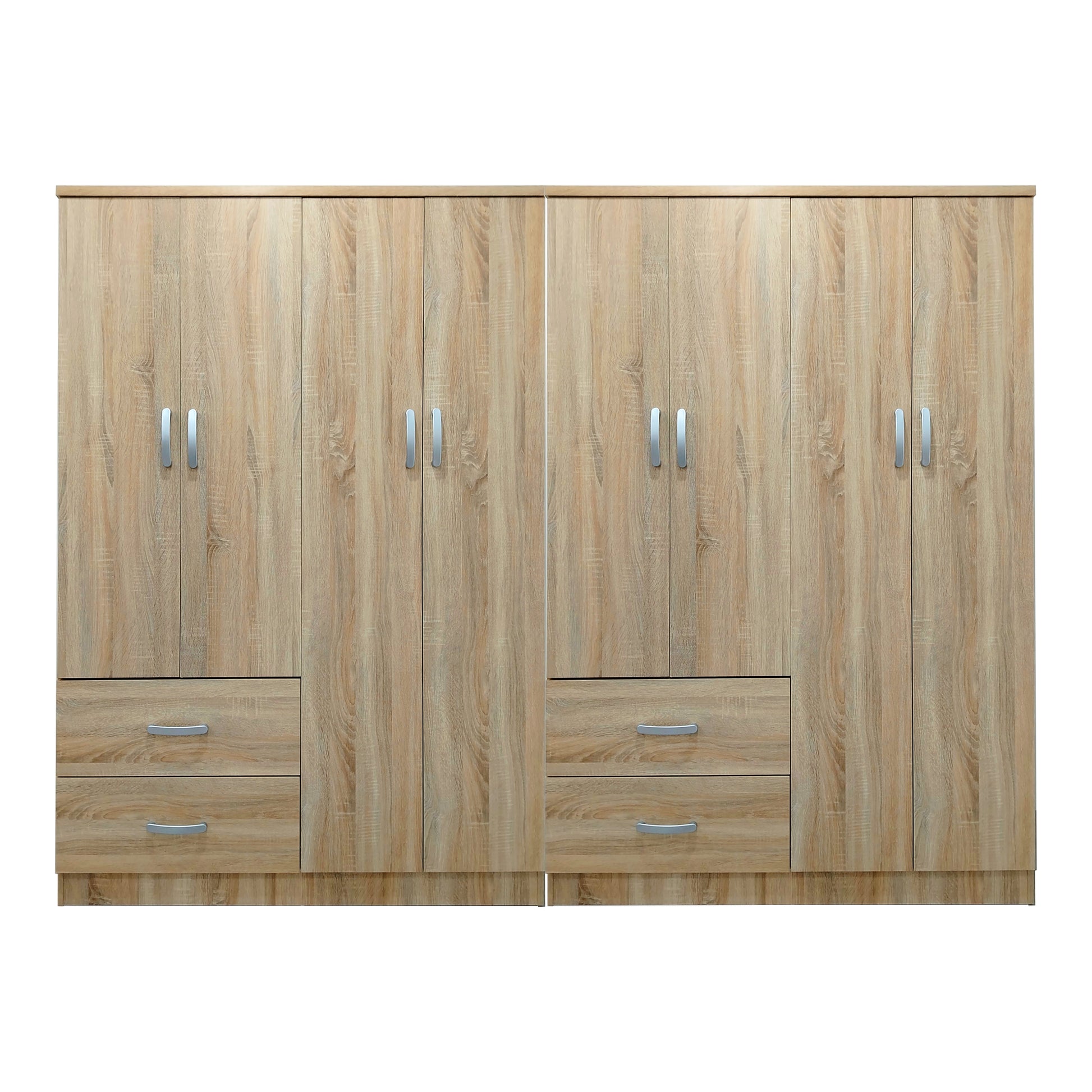 Ντουλάπα οχτάφυλλη Athos pakoworld sonoma 241x42x181εκ - Hippiehome.gr