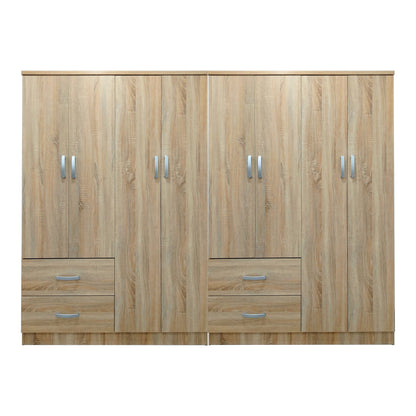 Ντουλάπα οχτάφυλλη Athos pakoworld sonoma 241x42x181εκ - Hippiehome.gr