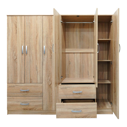 Ντουλάπα εξάφυλλη Athos pakoworld sonoma 180x42x180εκ - Hippiehome.gr