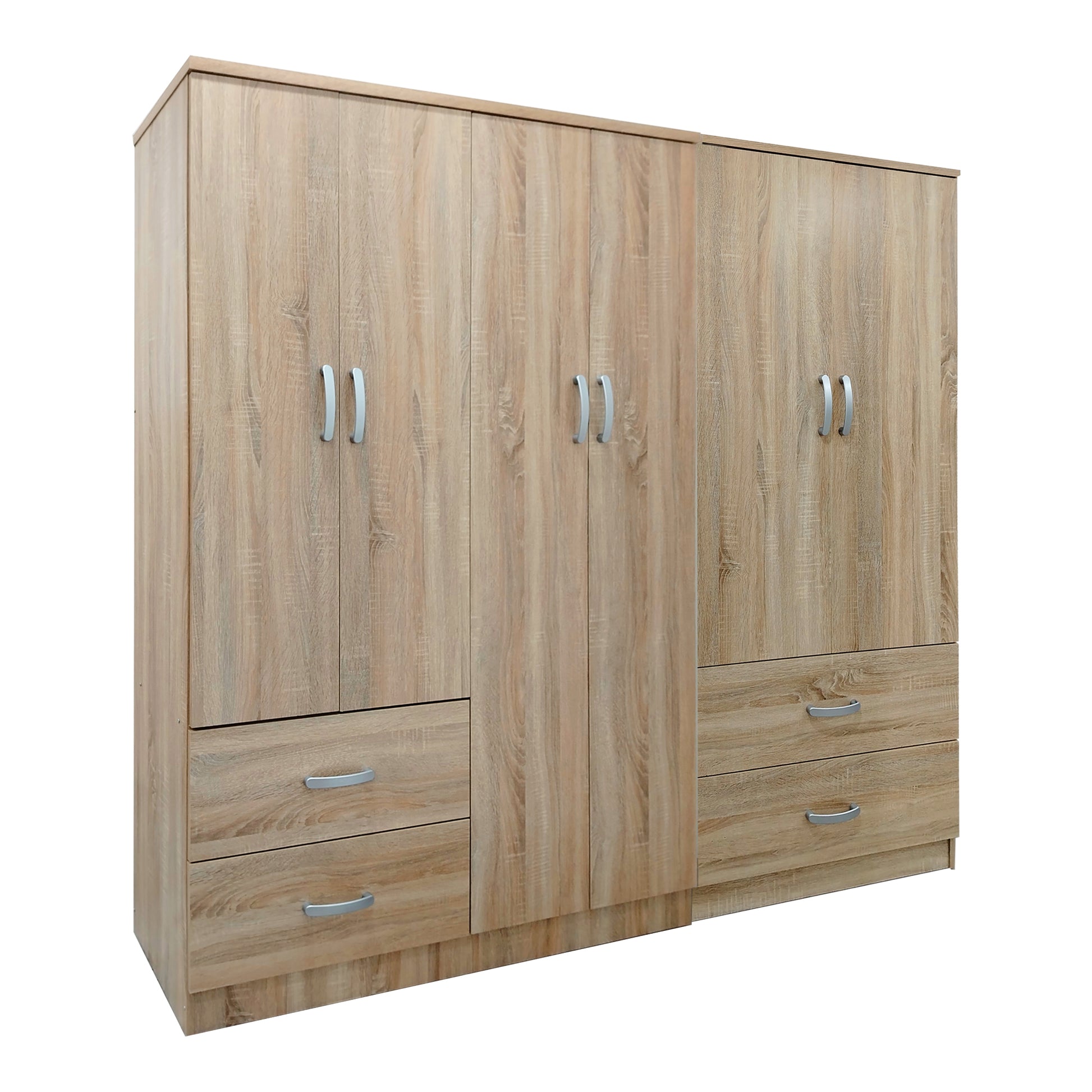 Ντουλάπα εξάφυλλη Athos pakoworld Sonoma 200.5x42x180εκ - Hippiehome.gr