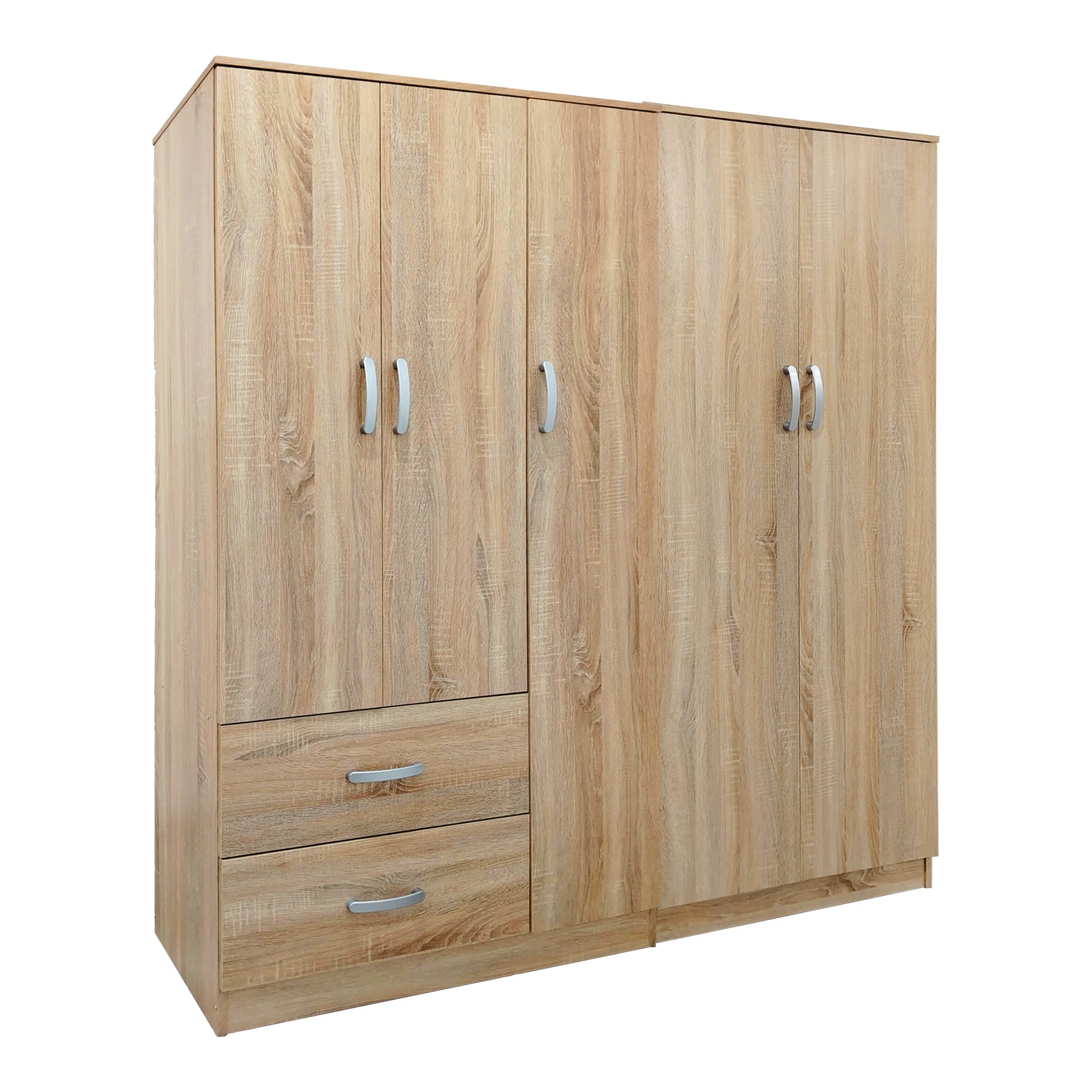 Ντουλάπα πεντάφυλλη Athos I pakoworld sonoma 170x42x180εκ - Hippiehome.gr