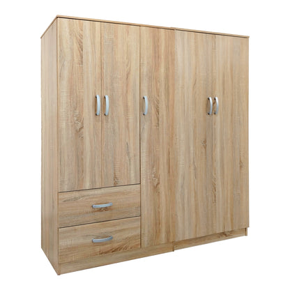 Ντουλάπα πεντάφυλλη Athos I pakoworld sonoma 170x42x180εκ - Hippiehome.gr