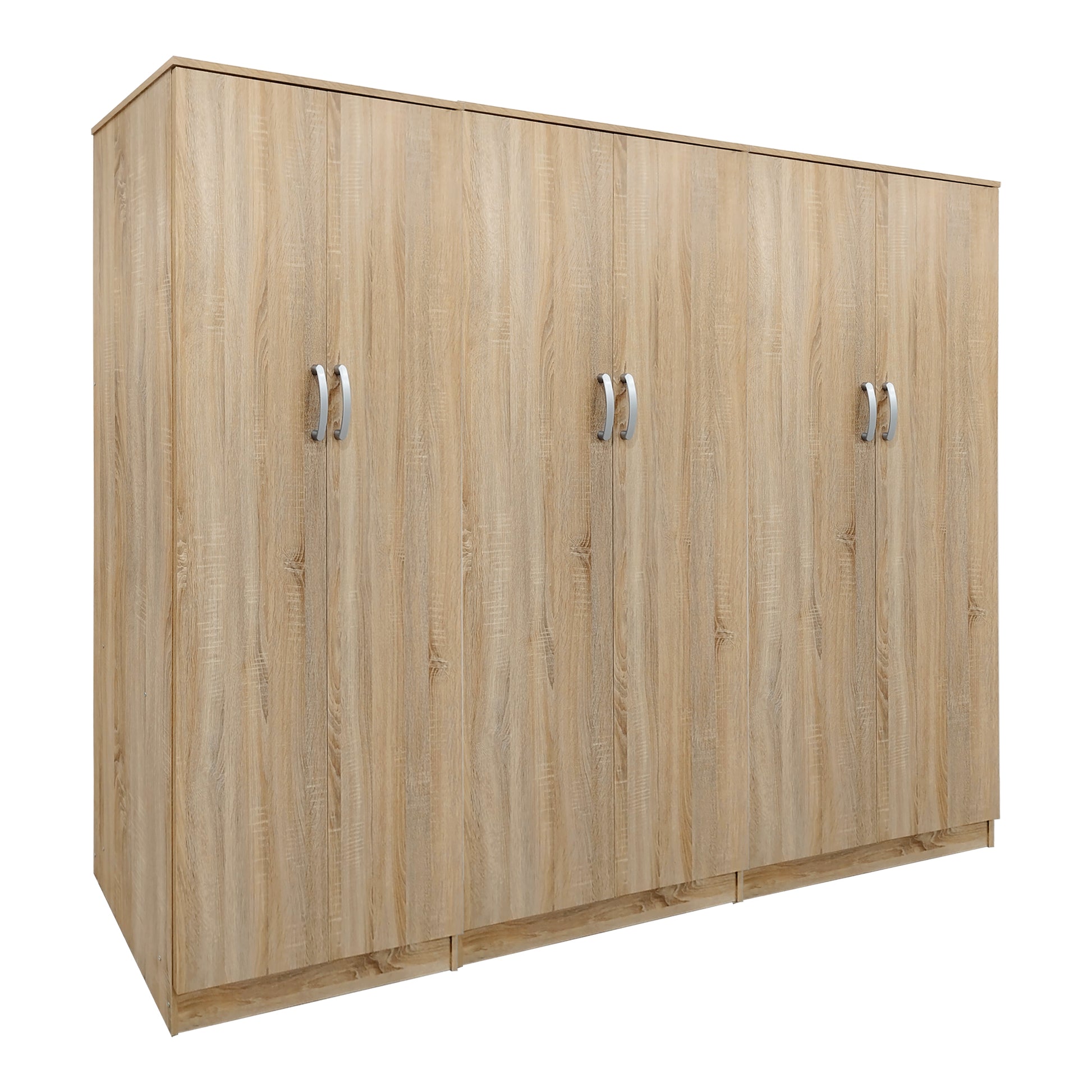 Ντουλάπα εξάφυλλη Athos ΙΙ pakoworld sonoma 240x42x180εκ - Hippiehome.gr