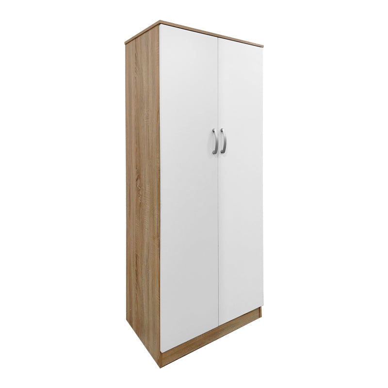 Ντουλάπα τετράφυλλη Athos Ι pakoworld sonoma-λευκό 160x42x180εκ - Hippiehome.gr