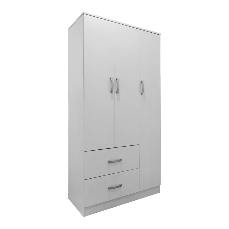 Ντουλάπα εξάφυλλη με πατάρι Athos pakoworld λευκή 180x42x240εκ - Hippiehome.gr