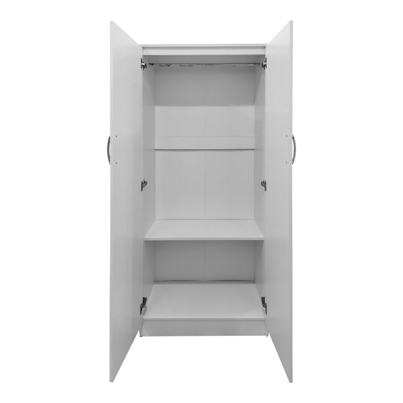 Ντουλάπα πεντάφυλλη με πατάρι Athos I pakoworld λευκή 170x42x240εκ - Hippiehome.gr