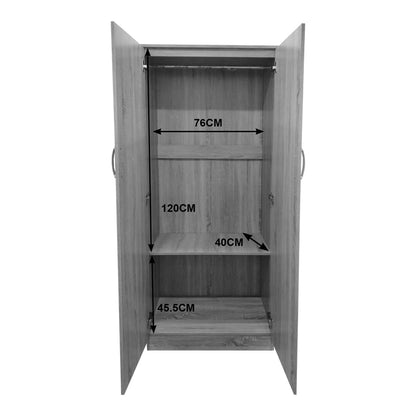 Ντουλάπα εξάφυλλη Athos pakoworld sonoma-ανθρακί 240x42x180εκ - Hippiehome.gr