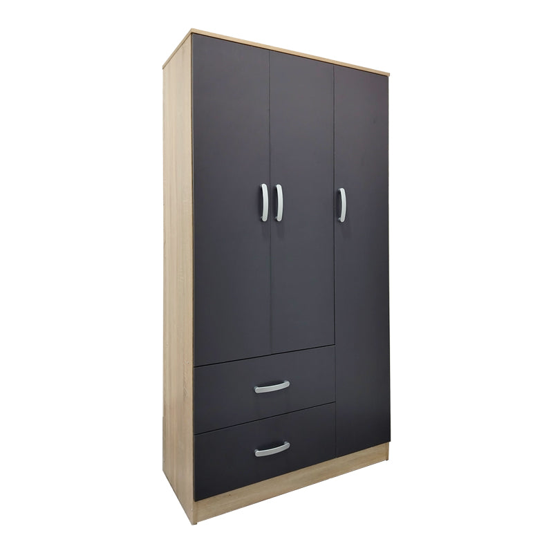Ντουλάπα πεντάφυλλη Athos I pakoworld sonoma-ανθρακί 170x42x180εκ - Hippiehome.gr