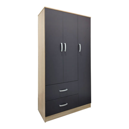 Ντουλάπα πεντάφυλλη Athos I pakoworld sonoma-ανθρακί 170x42x180εκ - Hippiehome.gr